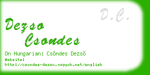 dezso csondes business card
