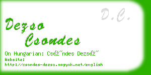 dezso csondes business card